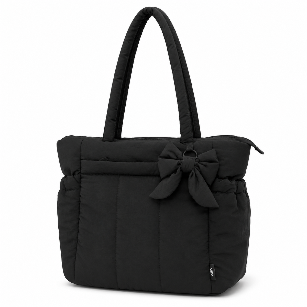 Women fashion tote bag Puffer Tote Bag for Women, Quilted Laptop Work Tote with Bow Lightweight Work Tote Fits 15.6” Laptop
